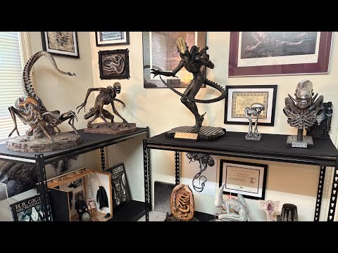 4/26 Alien Day H.R. Giger & Alien Collection Room Tour - H.R. Giger Grails And Art Prints #alienday