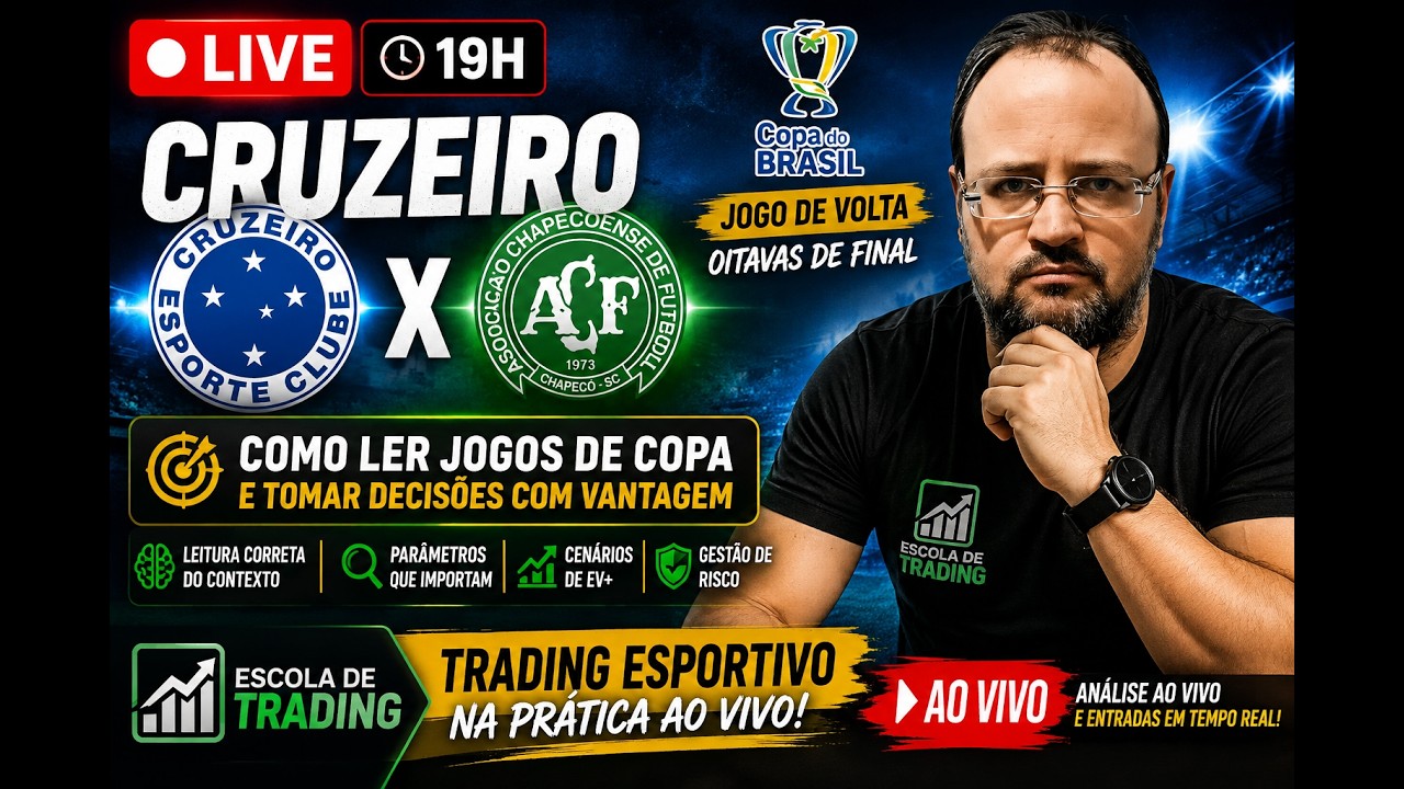 🔴 AO VIVO: Cruzeiro x Chapecoense | Como Ler Jogos de Copa no Trading Esportivo (Copa do Brasil)