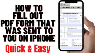 HOW TO FILL OUT PDF FORM THAT WAS SENT TO YOU ON IPHONE 2024