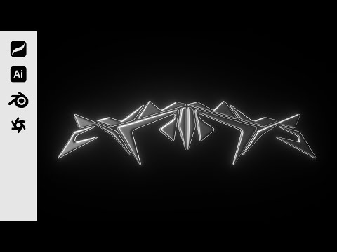 3D Chrome Type Timelapse | Procreate + Illustrator + Blender + Octane