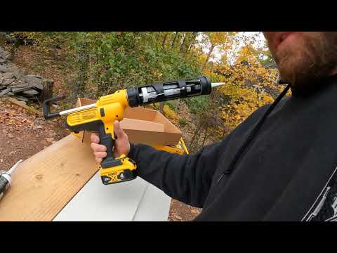 Dewalt battery powered Caulk Gun and Fiber Cement Shears on the job test