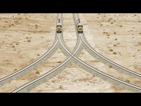 Trains Vs Weird Overlapping Rail Tracks - BeamNG.Drive