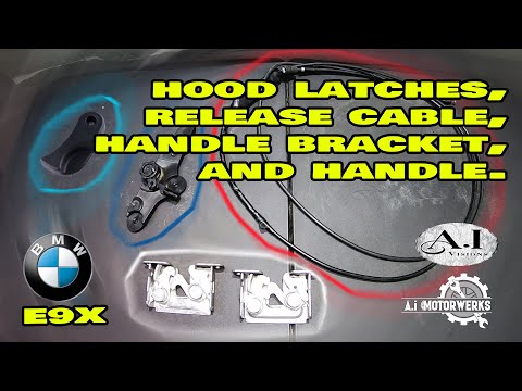 2006-2013 BMW 325i E9X HOOD RELEASE HANDLE, BRACKET, CABLE & LATCHES