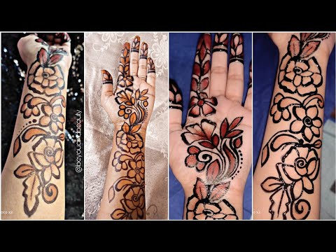 black and red shaded floral mehndi design by be you and beauty