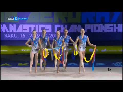 Junior Group Belarus 5 Ribbons Final European RG Championships Baku 2019