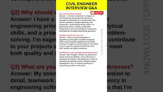 Civil Engineer Interview Questions and Answers | Civil Engineering Interview Questions and Answers
