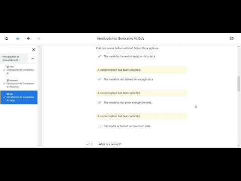 GOOGLE CLOUD | Introduction to Generative AI | QUIZ