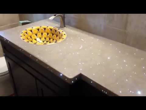 Concrete countertop w/fiber optics embedded