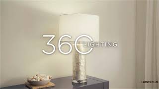 1_Watch A Video About the Sabina Textured Pearlescent White Cylinder Table Lamp