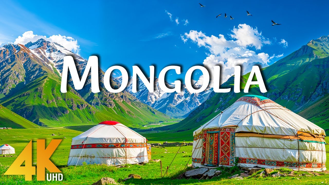FLYING OVER MONGOLIA (4K) - Amazing Beautiful Nature Scenery With Relaxing Music | Video 4K UHD