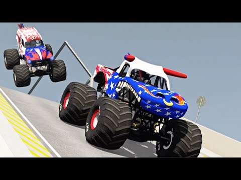 Epic High Speed Jumps & Crashes: Grave Digger, El Toro Loco,  & more USA Monster Jam Monster Trucks