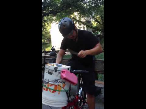 Drum-biking in Central Park, NYC with New York Music Motion Drummers