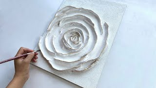 How to Make a White Rose with Plaster Bandage  Step by Step Tutorial | DIY White Rose Wall Art