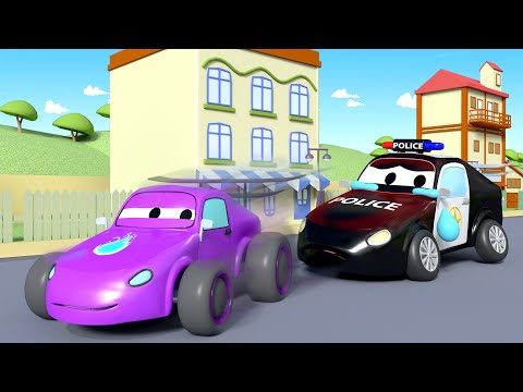 Amber la Ambulancia - Mat el Carro Policia tiene una Muy Mala Tos! - Dibujos Animados Educativos