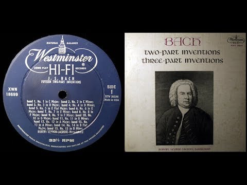 JS Bach / Robert Veyron-Lacroix, 1955: Two Part Inventions, BWV 772-786 - Complete
