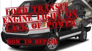 FORD TRANSIT 350 LACK OF POWER, Engine Warning Light On Fault Codes P04500 P2563 How To Repair