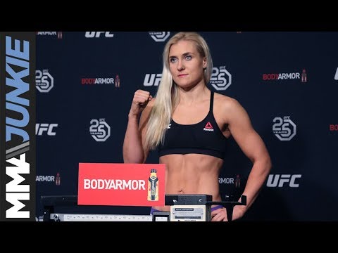 UFC 222: Cyborg vs  Kunitskaya official weigh-in highlight