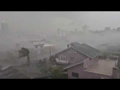 Veja o ciclone extratropical que atingiu a região Oeste de Santa Catarina