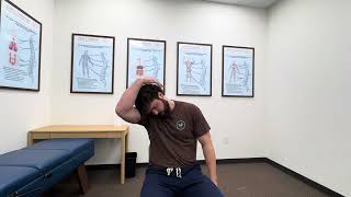 Levator scapulae stretch demonstration by Dr. Korrin Taylor
