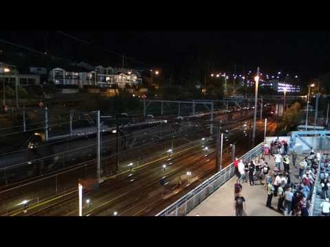 4 x 82 class lead coal train past Central Coast Stadium - 14/3/14