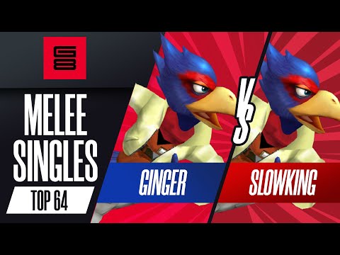Ginger (Blue) vs Slowking (Red) - Top 64 Melee Singles - G8 | Falco vs Falco