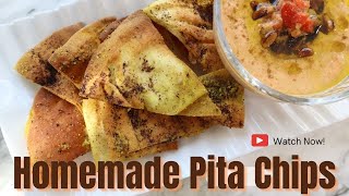 Homemade Pita Chips | Crispy Parmesan Garlic Herb Pita Chips