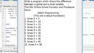 Download the video "Global and Local Variables - Delphi"