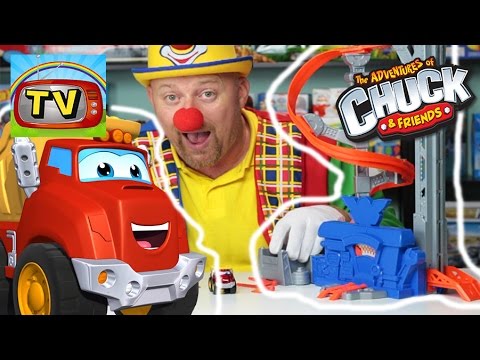 🚔 CHUCK E AMICI 🚔 SET TORRE TORNADO TWIST TRAX TONKA HASBRO Clown Alex Cartoni animati in italiano