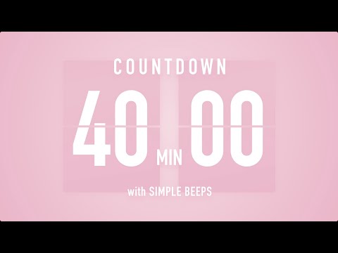 40 Minute Countdown Timer 🌸 Flip Clock with Simple Beeps 🔔