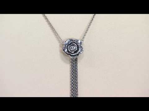 Sterling Silver Rose Tassel 20" Necklace by Or Paz on QVC