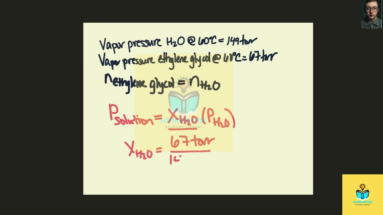 [Chemistry] The vapor pressure of pure water at is 149 torr. The vapor pressure of water over a sol
