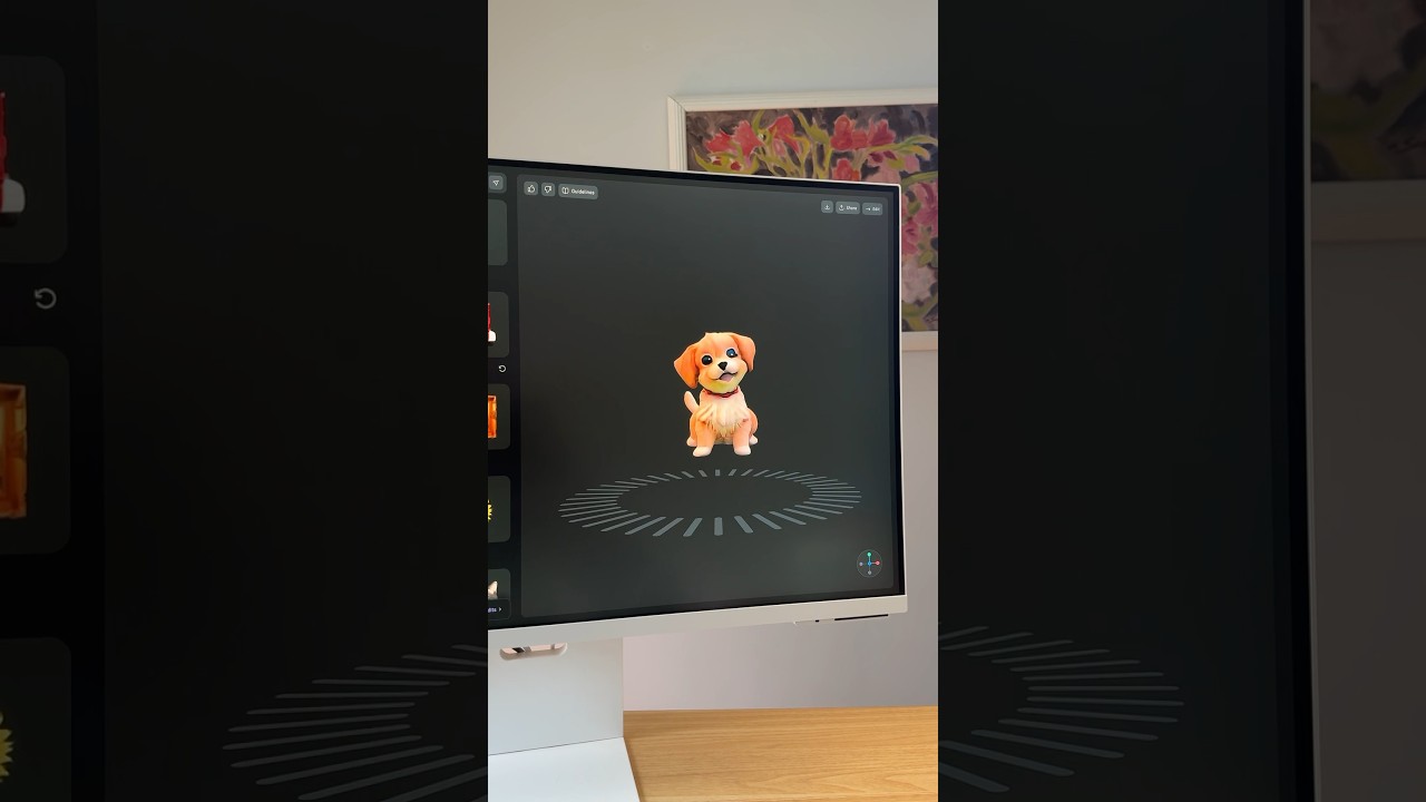 Dog image to 3D model with #SplineAi 🐶 #spline #3ddesign #ai #aiart #aidesign #aiartwork #webdesign