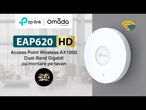 TP-LINK AX1800 ant lubų tvirtinamas dviejų juostų „Wi-Fi 6“ prieigos taškas video