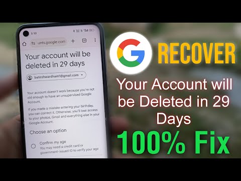 Your account will be deleted in 29 days Gmail how to recover