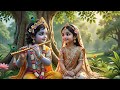 Divine Lord Krishna Playing Flute In Vrindavan Peaceful Beautiful View