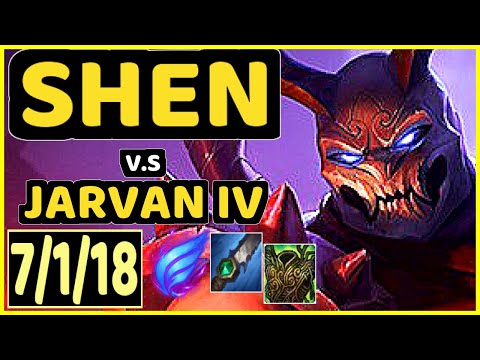 SYBOL (SHEN) vs JARVAN IV - 7/1/18 KDA JUNGLE GAMEPLAY - OC Ranked GRANDMASTER