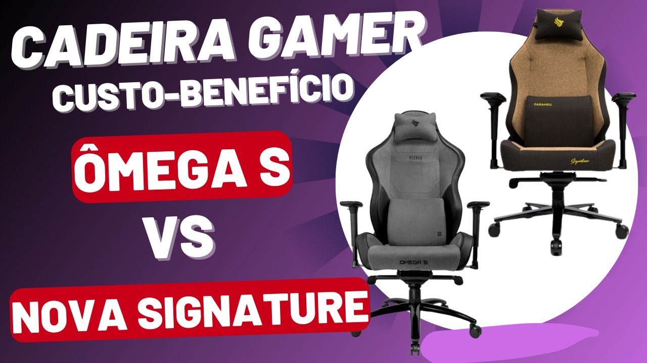 Melhor cadeira gamer custo-benefício: Ômega S comparada com a cadeira gamer Nova Signature.