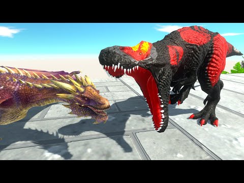 GI JOE T-REX vs PINK DRAGON DEATH RUN - Animal Revolt Battle Simulator ARBS