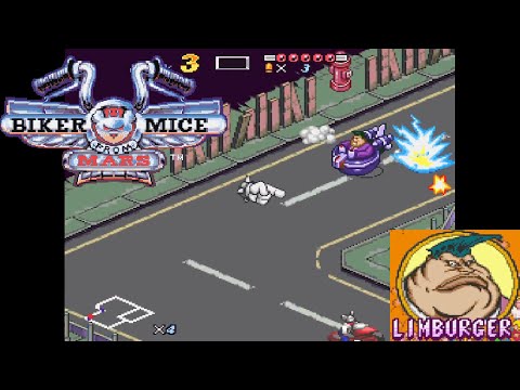 Biker Mice from Mars (SNES) - Main Race Limburger Full Playthrough