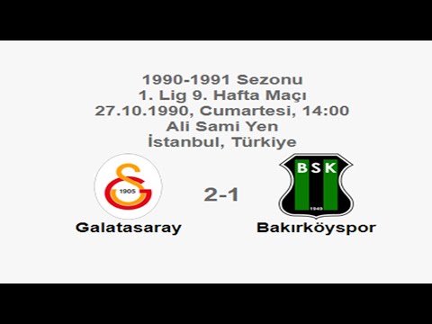 Galatasaray 2-1 Bakırköyspor 27.10.1990 - 1990-1991 Turkish 1st League Matchday 9 (Ver. 2)