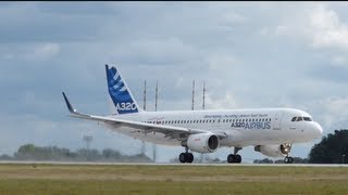 preview picture of video 'ILA 2012 - A320 sharklets takeoff flight touchdown taxi'