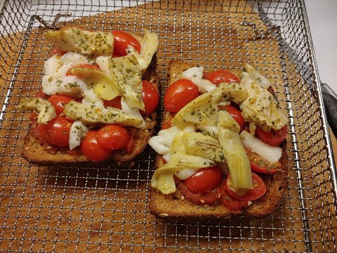 Bruschetta with vegan mozzarella cheese