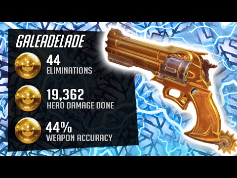 Gale Aimbot McCree - 44 elims! 44% Acuracy! [ Overwatch Season 27 Top 500 ]