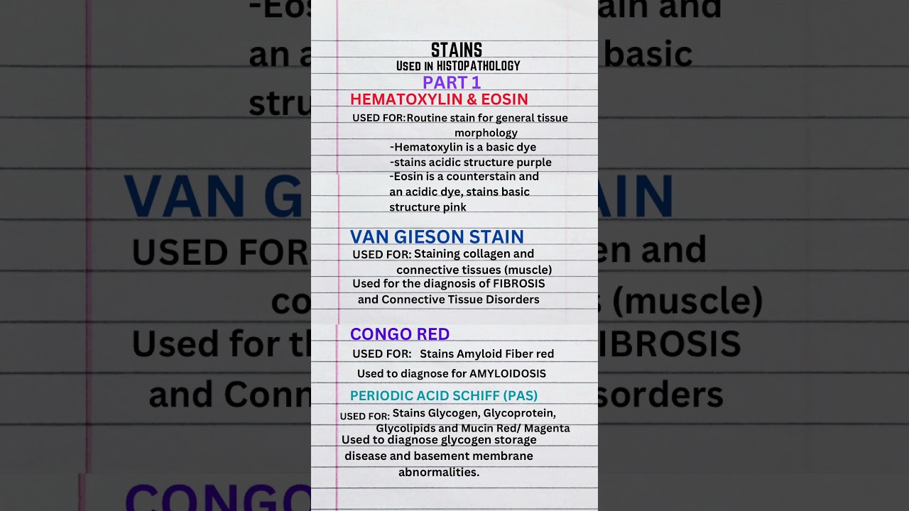 Stains Used In Histopathology #histopathology #stains