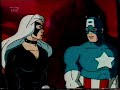 Sorte Kat Black Cat Fortæller Sin Oprindelseshistorie Til Captain America I Spiderman På Dansk