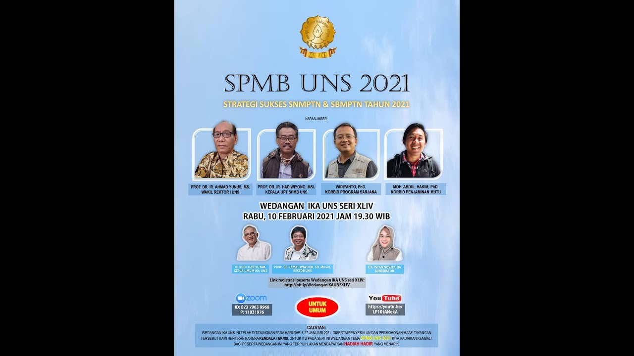 SPMB UNS 2021. Strategi Sukses SNMPTN dan SBMPTN Tahun 2021.