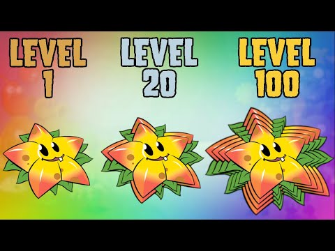 Plants vs Zombies 2 Starfruit Lvl 1 vs lvl 20 vs lvl 100 PvZ2 | @MrongerPvZ2 & @verammod