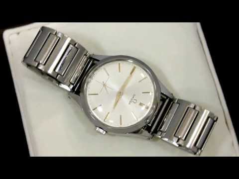 Omega Precision Stainless Steel Gold Gents Watch - Vintage Circa 1950 - AC Silver W6677