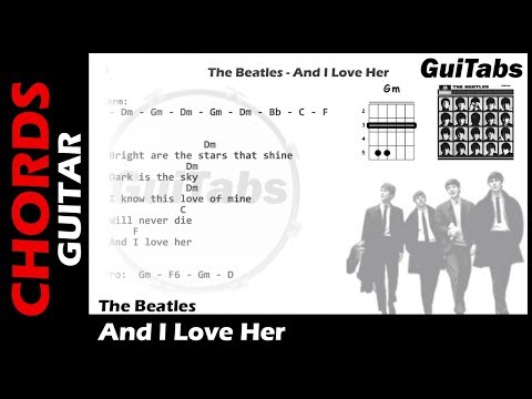 AND I LOVE HER 💗 - The Beatles ( Lyrics - GUITAR Chords 🎸- Karaoke )