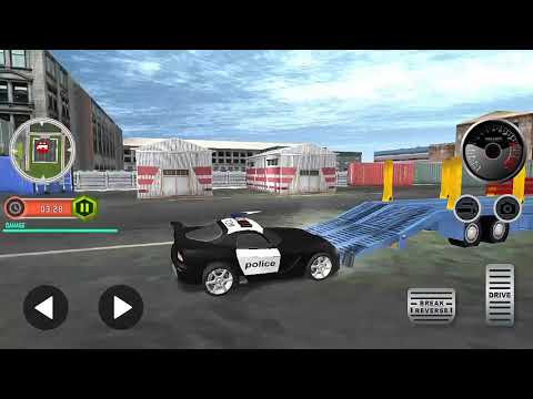 US Police CyberTruck Car Transport Cruise Ship Transporter - Android Gameplay Full HD